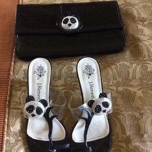 J Renee black/white panda shoes and purse